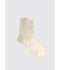 One Ribbed Laminated Socks - Platinum